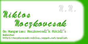 miklos moczkovcsak business card